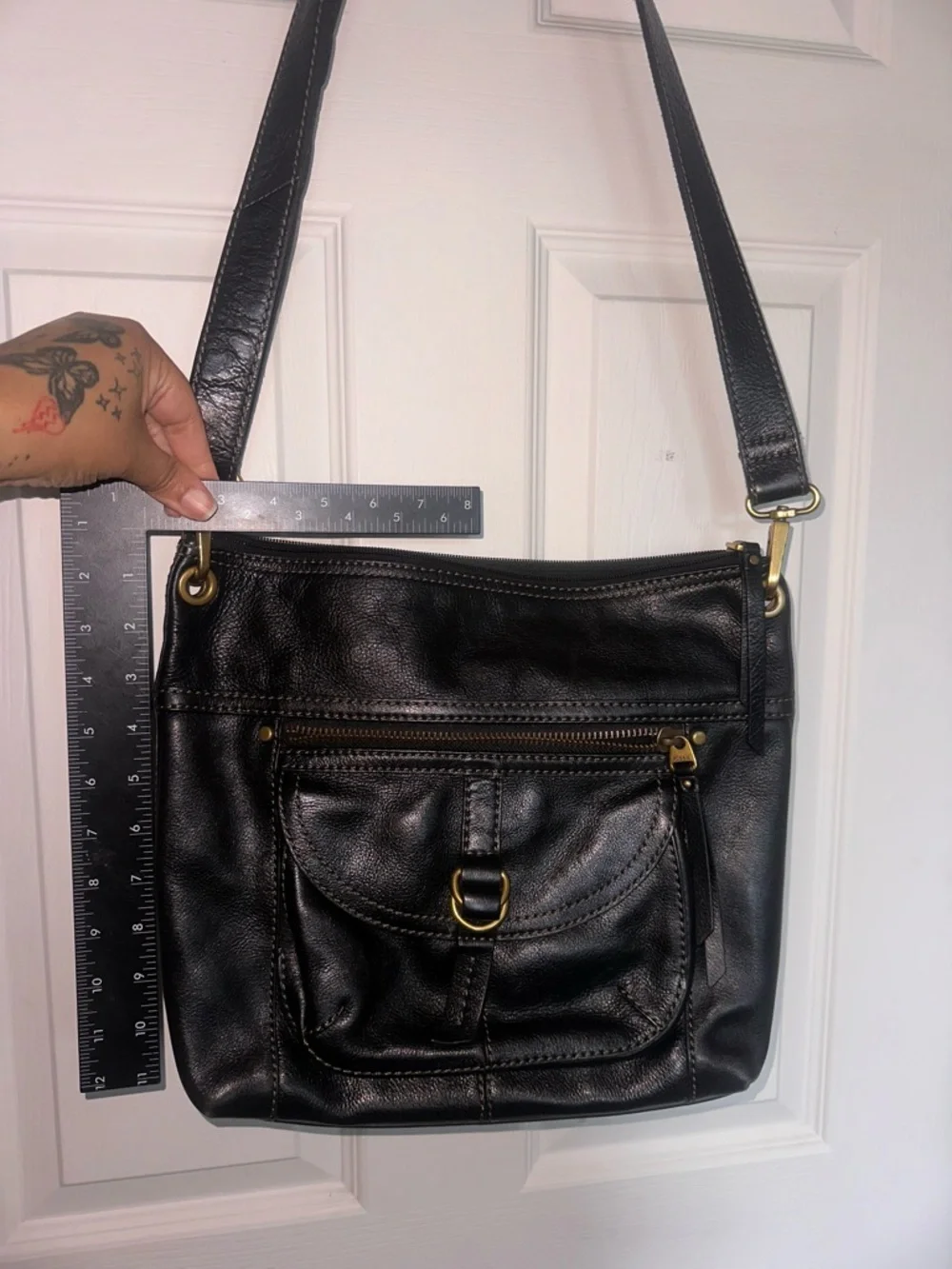 Fossil Sasha Crossbody Large Leather Satchel Y2K